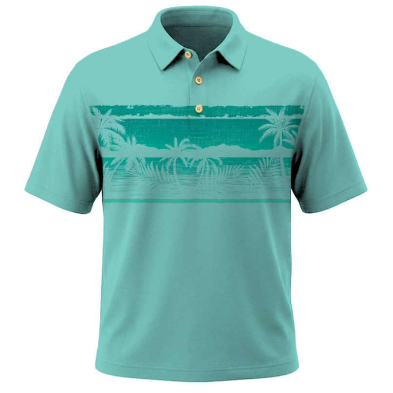 Men's Coastal Polo Rustic Sunset Band